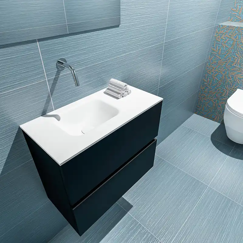 Lage Prijs Mondiaz Ada 60cm toiletmeubel urban met wastafel talc links zonder kraangat