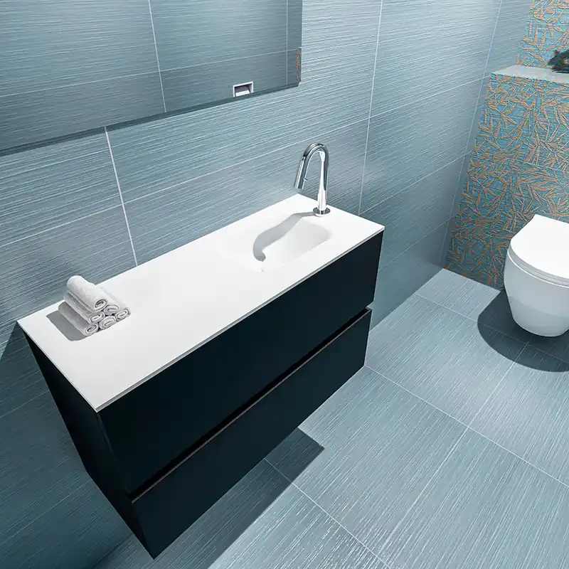 Favoriet Mondiaz Ada 80cm toiletmeubel urban met wastafel talc rechts 1 kraangat