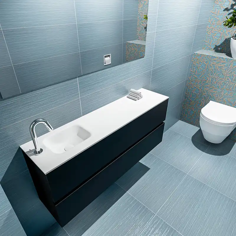 Geld-Terug-Garantie Mondiaz Ada 120cm toiletmeubel urban met wastafel talc links 1 kraangat
