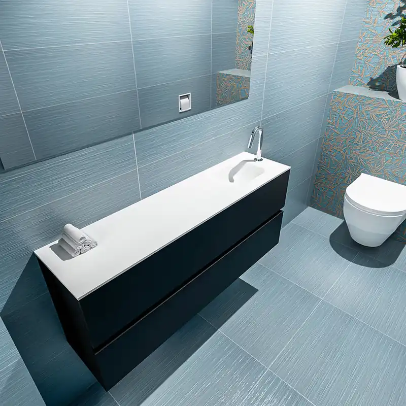 Exclusief Mondiaz Ada 120cm toiletmeubel urban met wastafel talc rechts 1 kraangat