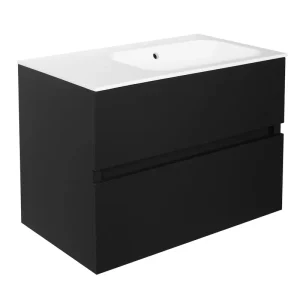 Budget Best Design Splash wastafelonderkast greeploos 2 lades zwart mat 80cm