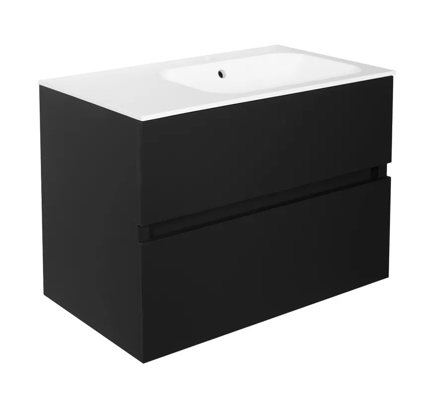 Trendy Best Design Splash badkamermeubel 80cm met kraangat zwart mat