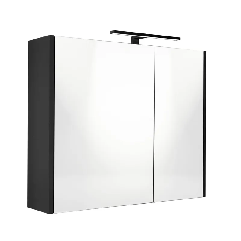 Best Design Happy spiegelkast met verlichting 60x60cm zwart mat Express Levering