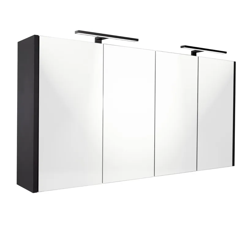 Best Design Happy spiegelkast met verlichting 120x60cm zwart mat Lage Prijs