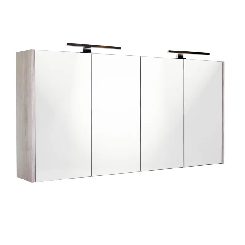Best Design Happy spiegelkast met verlichting 120x60cm eiken grijs Beperkt Aanbod