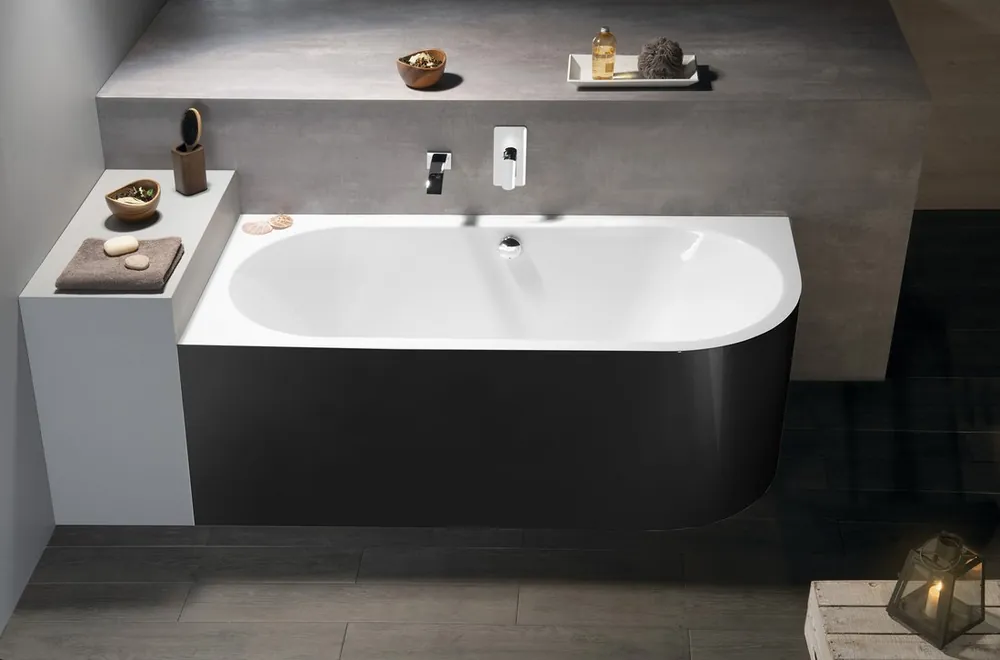 Polysan Monolith ligbad links 180x75x60cm zwart Bulkbestelling