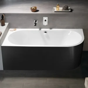 Groothandel Polysan Monolith ligbad links 170x75x60cm zwart