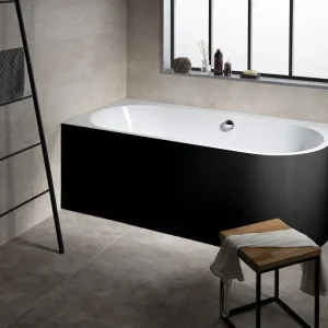 Populair Polysan Monolith ligbad links 160x75x60cm zwart