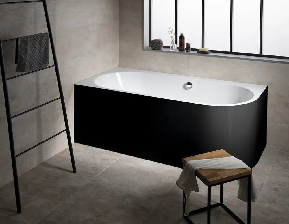 Populair Polysan Monolith ligbad links 160x75x60cm zwart