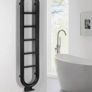 Express Levering Sapho Horizon handdoekradiator 33x150cm zwart mat 251W