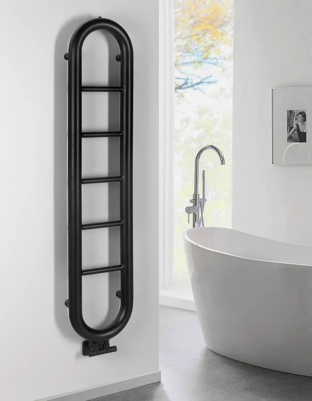 Express Levering Sapho Horizon handdoekradiator 33x150cm zwart mat 251W