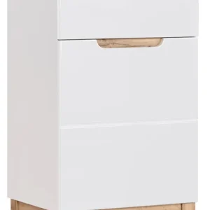 Beste Prijs Comad Bali White badkamermeubel 50cm met witte wastafel en kraangat eiken/wit