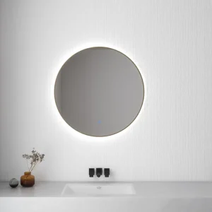 Exclusieve Aanbieding Mueller Novi ronde spiegel met LED verlichting 60cm messing geborsteld