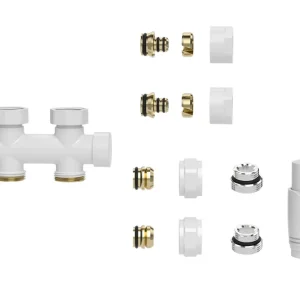 Mueller Nova thermostatisch onderblok radiator set recht glans wit Nu Kopen