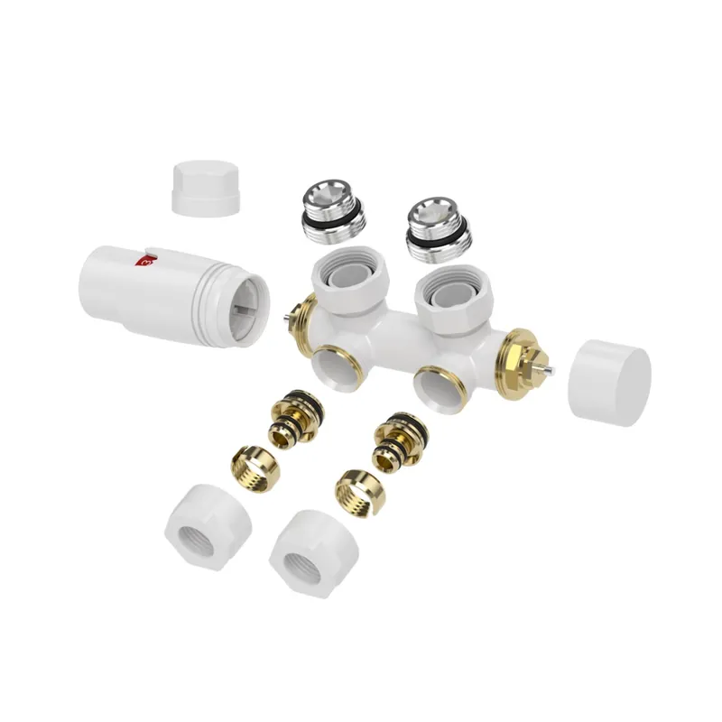 Korting Mueller Nova thermostatisch onderblok set haaks glans wit
