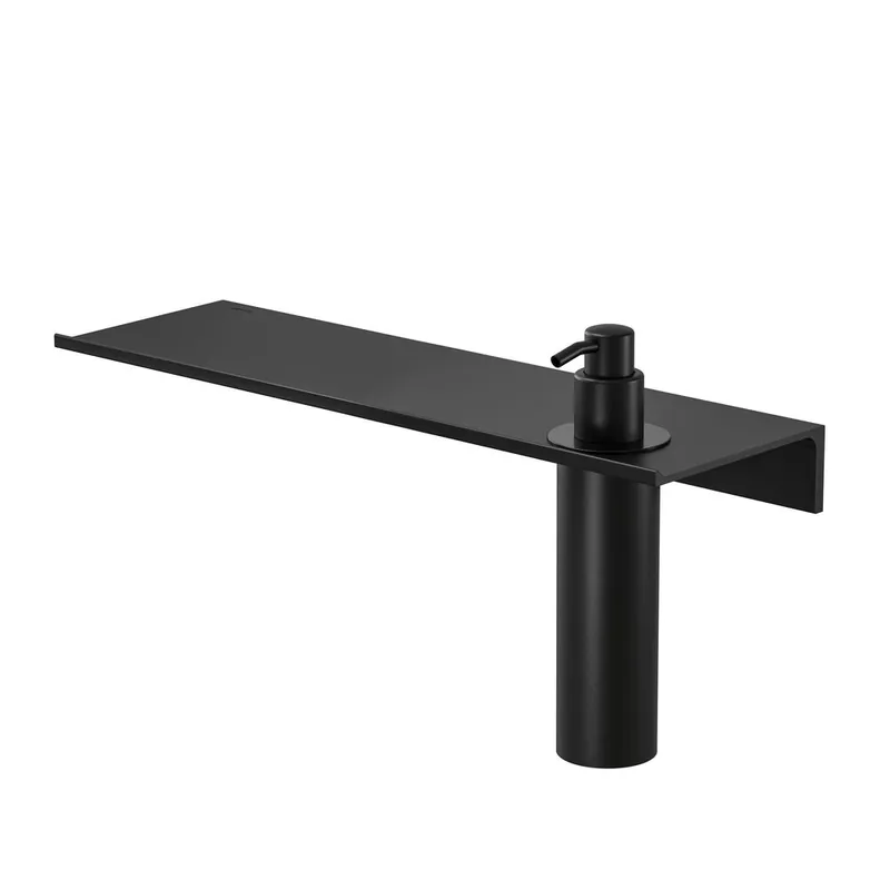 Exclusief Geesa Leev planchet 40cm met zeepdispenser 200 ml zwart