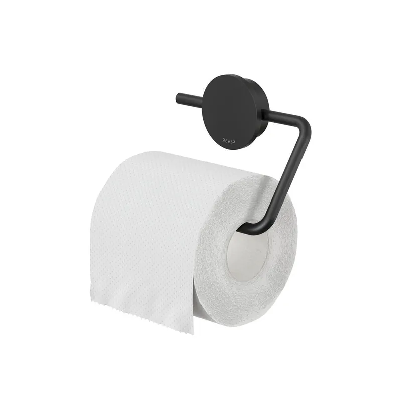 Trendy Geesa Opal toiletrolhouder zonder klep zwart