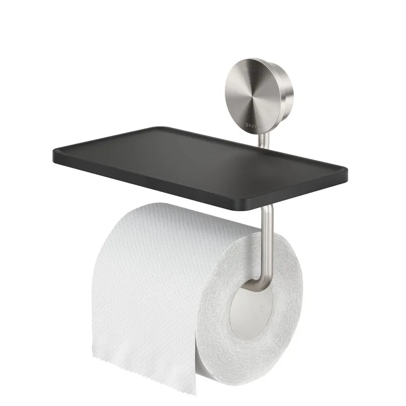 Nieuwe Collectie Geesa Opal toiletrolhouder met planchet RVS geborsteld