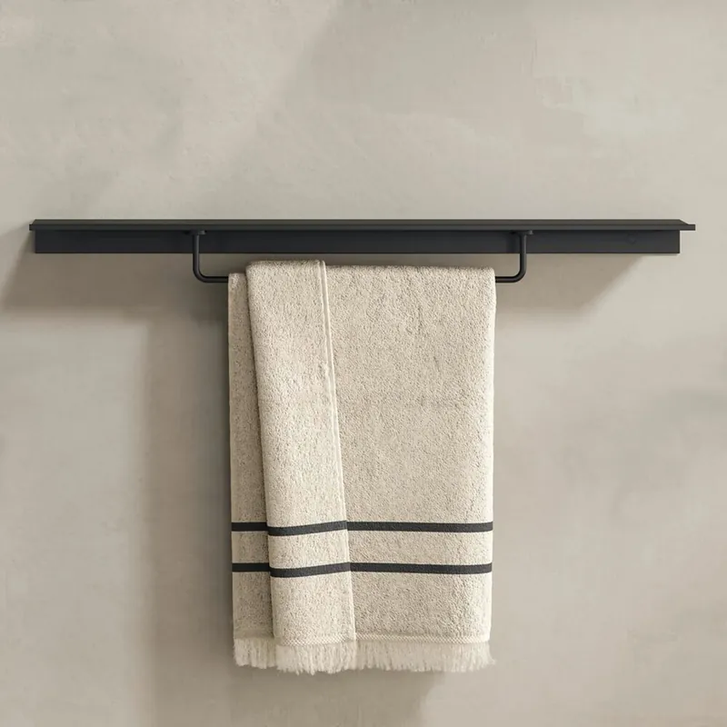 Garantie Inbegrepen Geesa Leev planchet 80cm met handdoekrek 40cm zwart