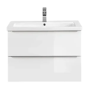 Comad Capri White badkamermeubel 80cm met witte wastafel en kraangat wit/eiken Hete Deal