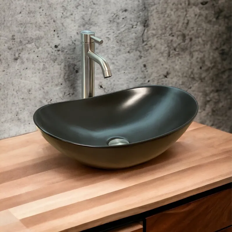 Favoriet B-Stone Javi keramische waskom 51x33cm zwart