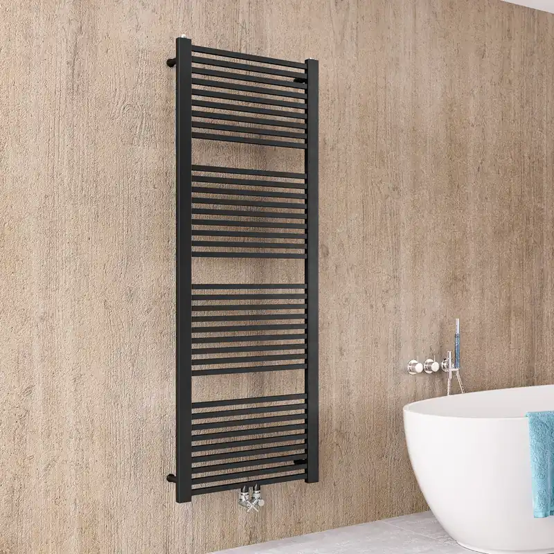 Alleen Vandaag Instamat Rim handdoekradiator 114x50cm zwart mat 634W