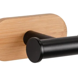 Wenko Orea Turbo-Loc Bamboo handdoekhaak dubbel zwart mat Beste Prijs