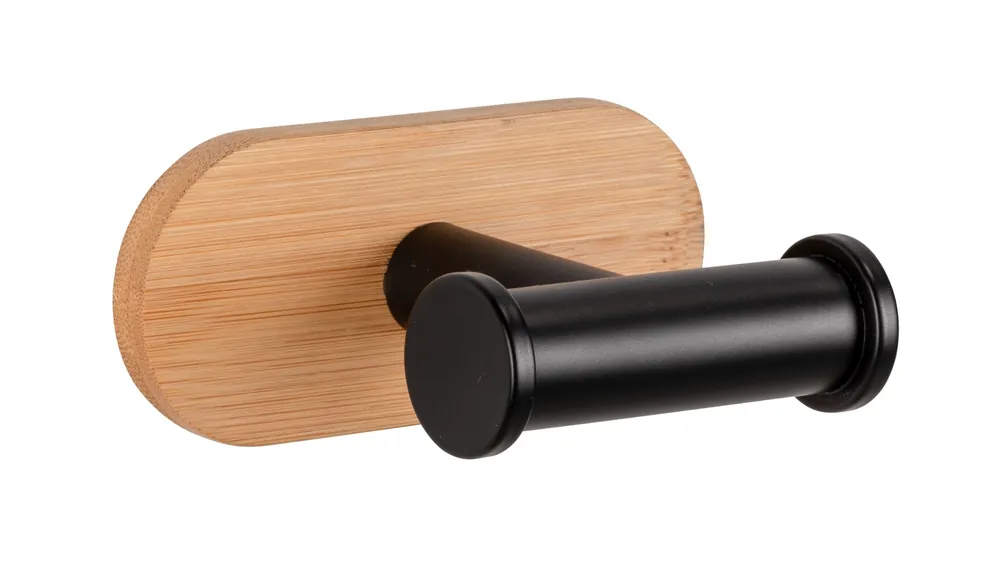 Wenko Orea Turbo-Loc Bamboo handdoekhaak dubbel zwart mat Beste Prijs