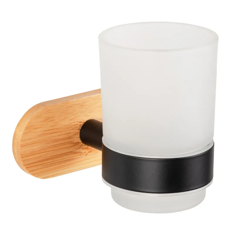 Wenko Orea Turbo-Loc Bamboo tandenborstelbeker zwart mat Nieuw