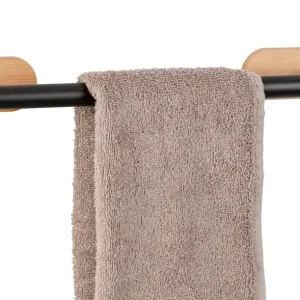 Wenko Orea Turbo-Loc Bamboo handdoekhouder 40cm zwart mat Nieuwe Collectie
