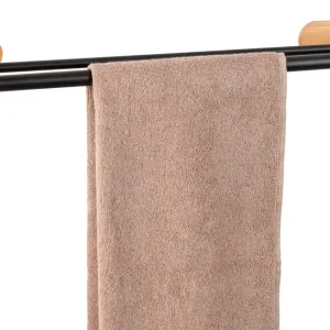 Trendy Wenko Orea Turbo-Loc Bamboo handdoekhouder duo zwart mat