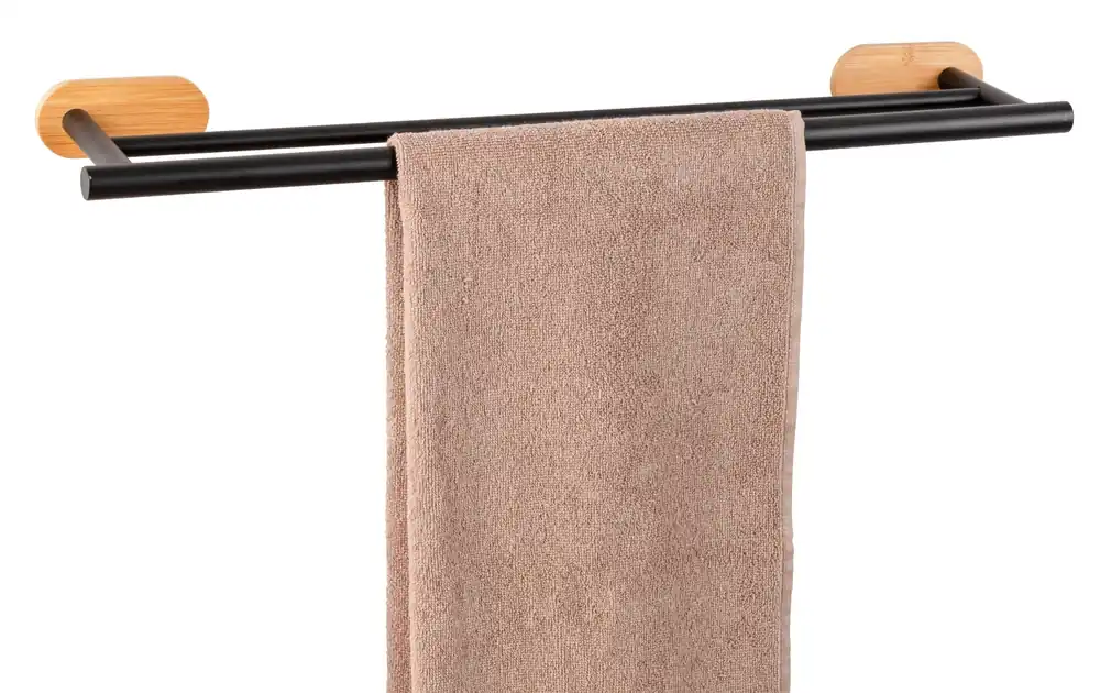 Trendy Wenko Orea Turbo-Loc Bamboo handdoekhouder duo zwart mat