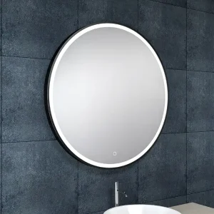 Actieprijs Mueller Celin ronde spiegel met LED verlichting 100cm zwart mat