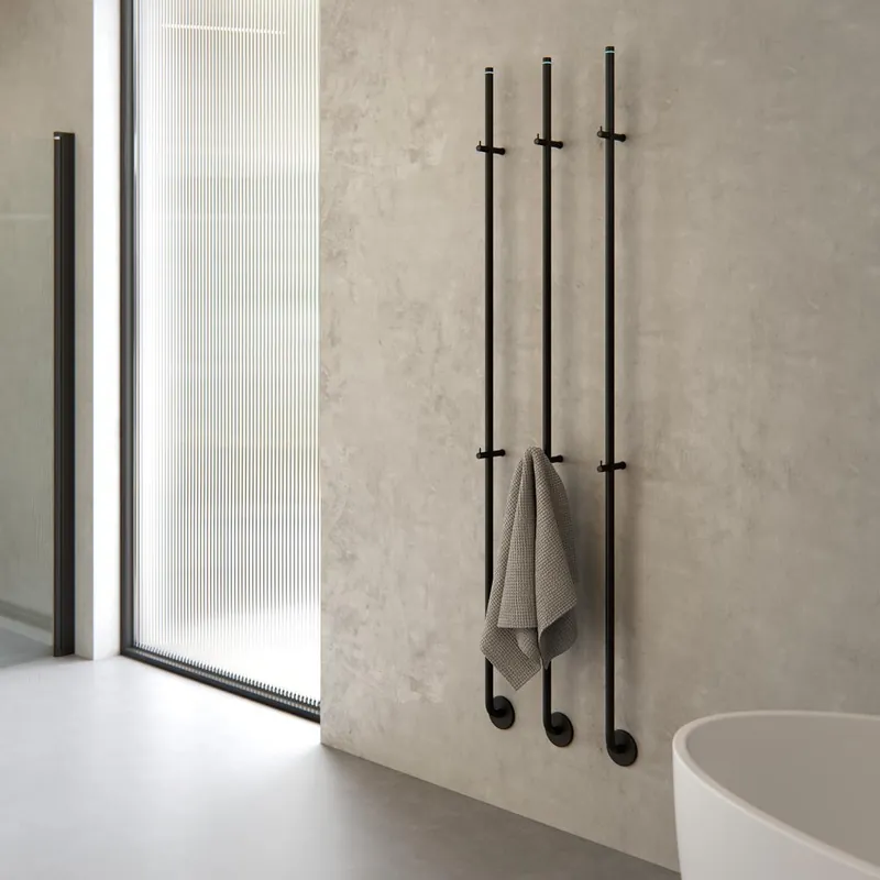 Instamat Jay elektrische handdoekradiator 175cm zwart mat 29W Express Levering