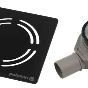 Actieprijs Polysan Flexia Geberit douchebakafvoer 90mm zwart