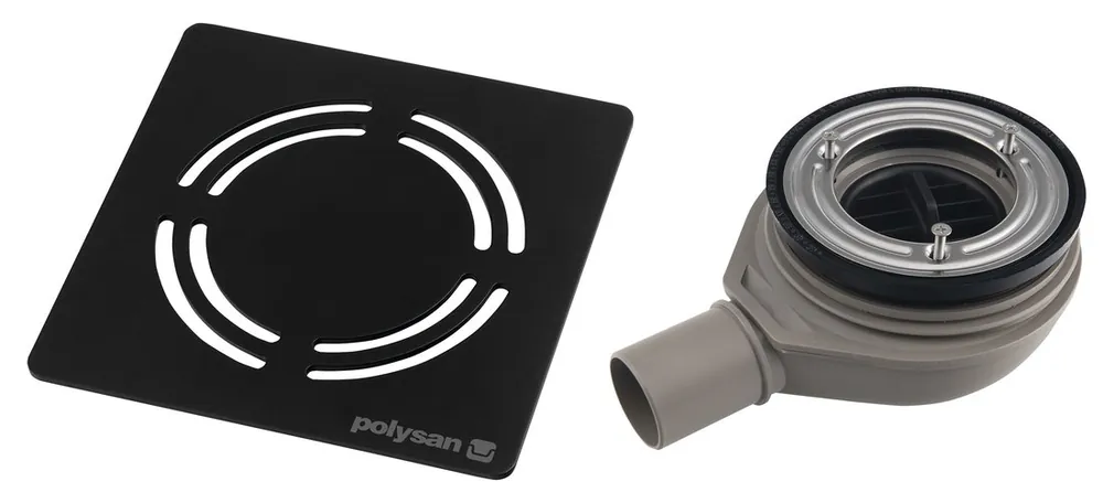 Actieprijs Polysan Flexia Geberit douchebakafvoer 90mm zwart