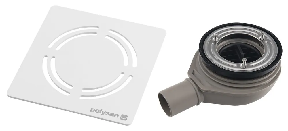 Direct Verzonden Polysan Flexia Geberit douchebakafvoer 90mm wit