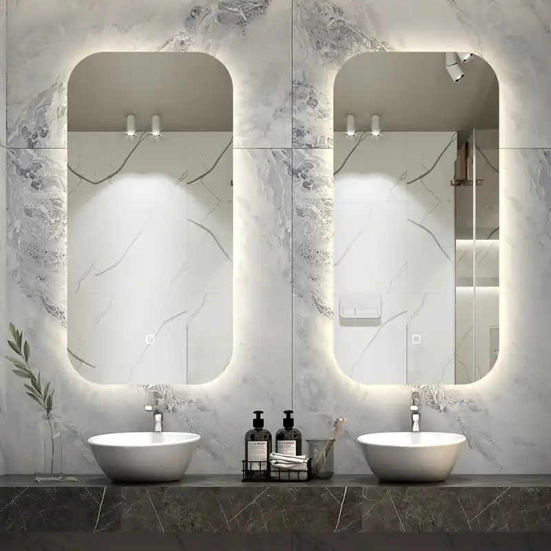Set van 2 Saniclear Denver spiegels met LED verlichting 50x100cm incl. spiegelverwarming Nieuw Model
