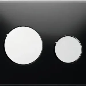 TECE Loop drukplaat glas zwart toetsen glans chroom Weekendaanbieding