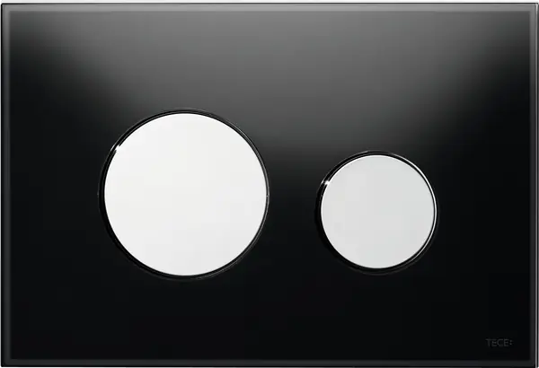 TECE Loop drukplaat glas zwart toetsen glans chroom Weekendaanbieding
