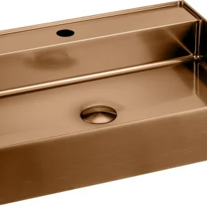 Sapho Aurum waskom met kraangat 55x42cm rosé goud Actieprijs