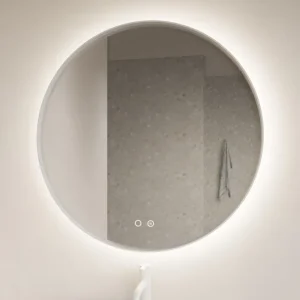 Direct Verzonden Gliss Design Athena ronde spiegel mat wit 60cm met verlichting en verwarming