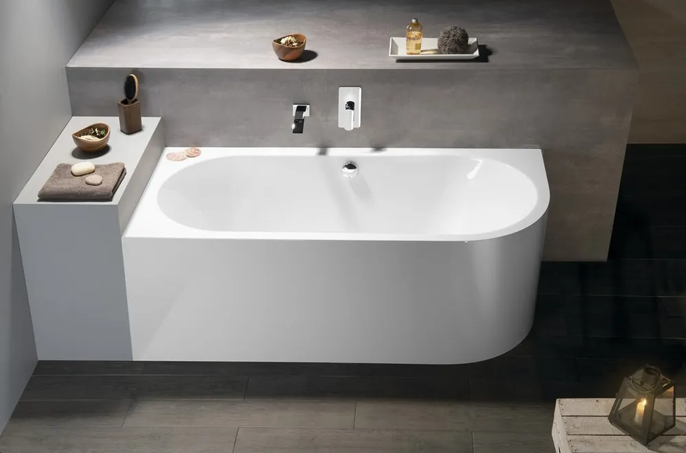 Direct Beschikbaar Polysan Monolith ligbad links 170x75x60cm wit