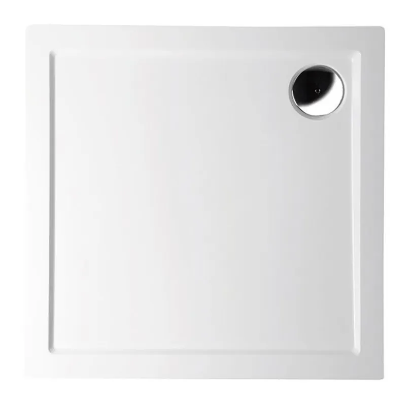 Goedkoop Polysan Aura vierkante douchebak 90x90x3cm wit