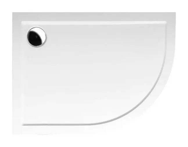 Favoriet Polysan Rena kwartronde douchebak 100x80cm links wit