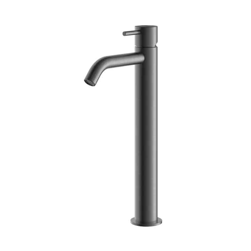 Hotbath Archie verhoogde wastafelmengkraan zonder waste geborsteld gunmetal PVD Trendy