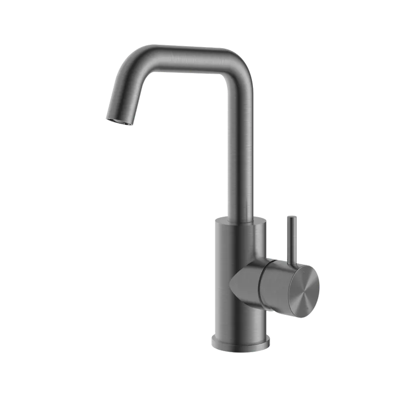 Authentiek Hotbath Archie wastafelmengkraan met draaibare uitloop zonder waste geborsteld gunmetal PVD