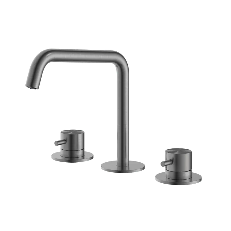 Hotbath Archie inbouw wastafelmengkraan 3 gats zonder waste geborsteld gunmetal PVD Weekendaanbieding