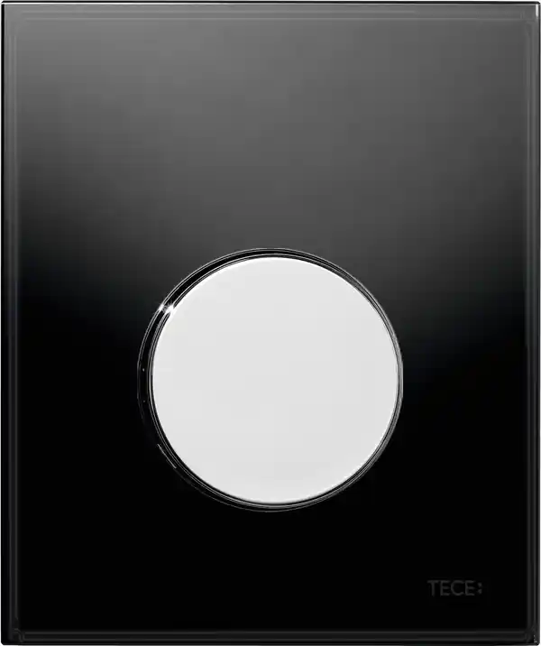 TECE Loop urinoir drukplaat glas zwart toets glans chroom Gratis Retour