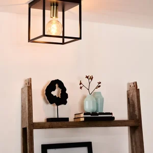 Wereldwijde Verzending Lucide Ruben plafondlamp 22x22cm E27 zwart mat